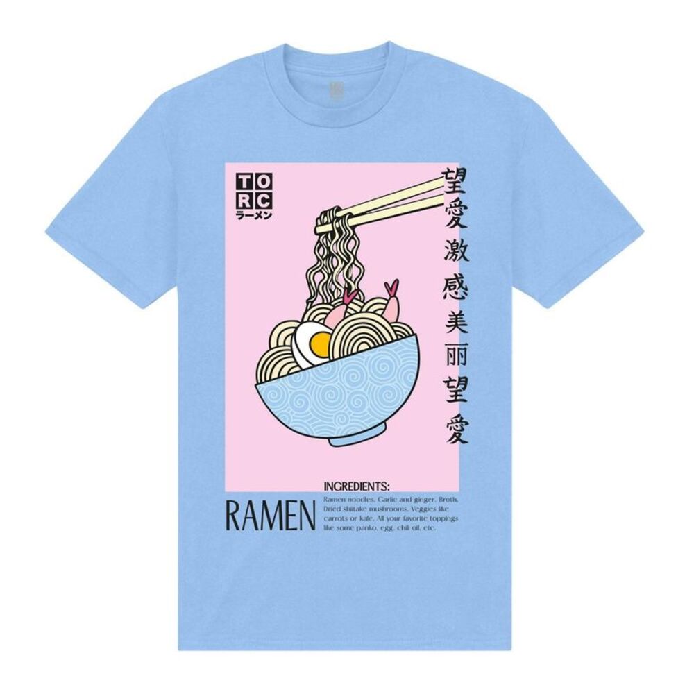 TORC Unisex Adult Ramen Ingredients T-Shirt / Light Blue